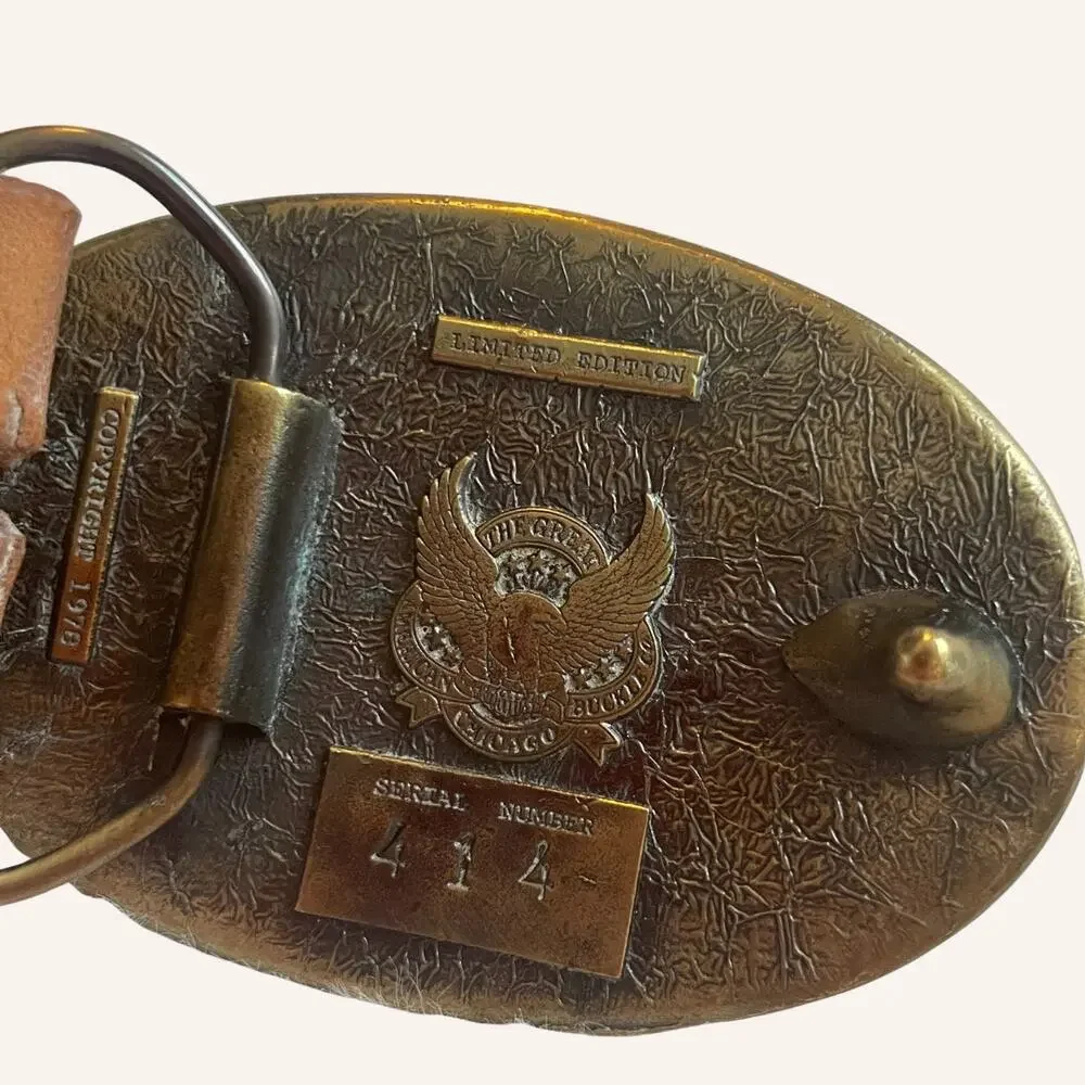 GREAT AMERICAN BUCKLE CO belt floral leather 34 looper vintage leather